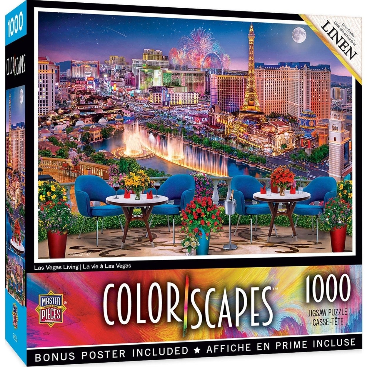 Masterpieces Colorscapes Las Vegas 1000 Piece Jigsaw Puzzle 19.25&#x22;X26.75&#x22; Recycled