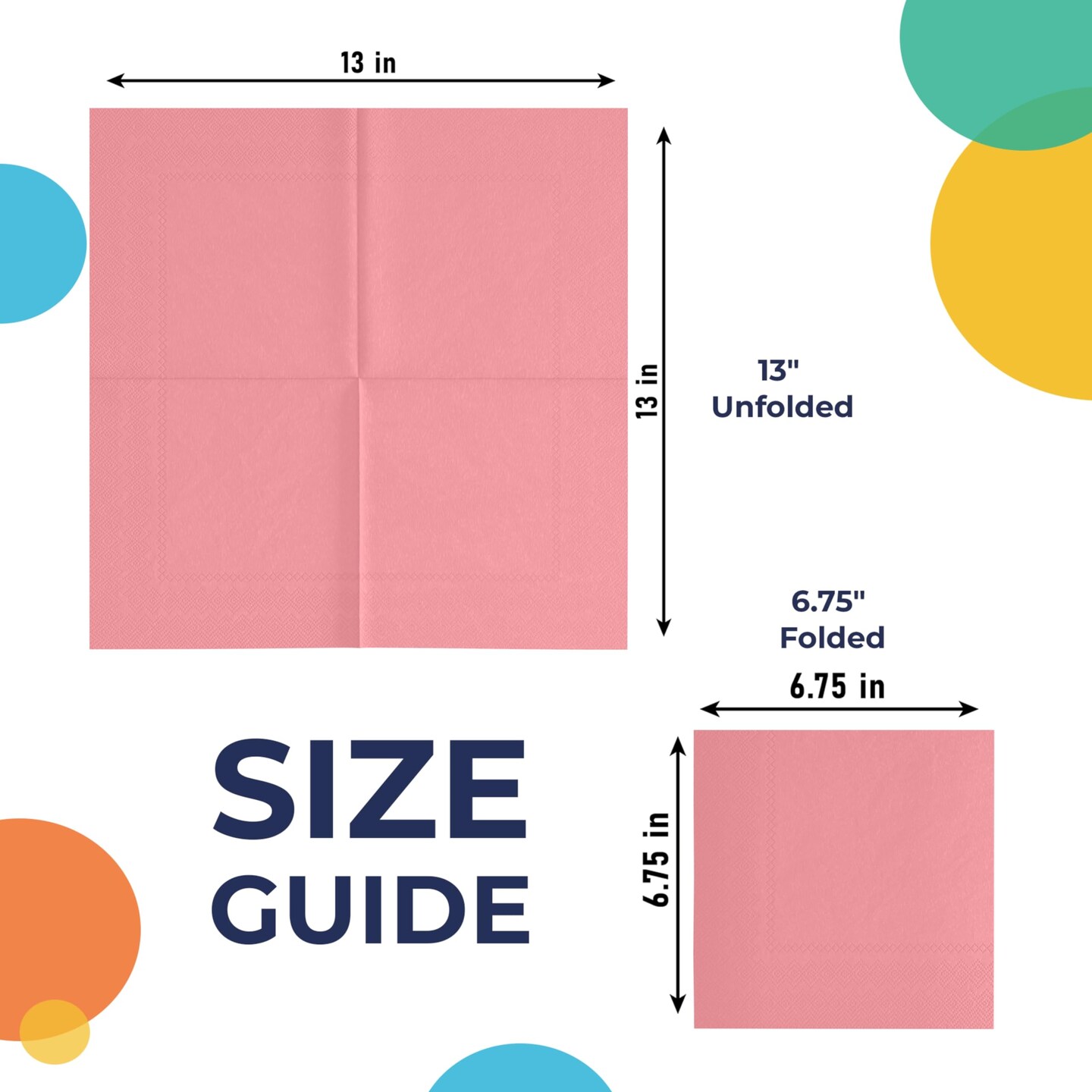Party Solids Paper Napkins Disposable Everyday 100 Pcs 2 Ply Napkins Paper Everyday For Parties & Party Supplies