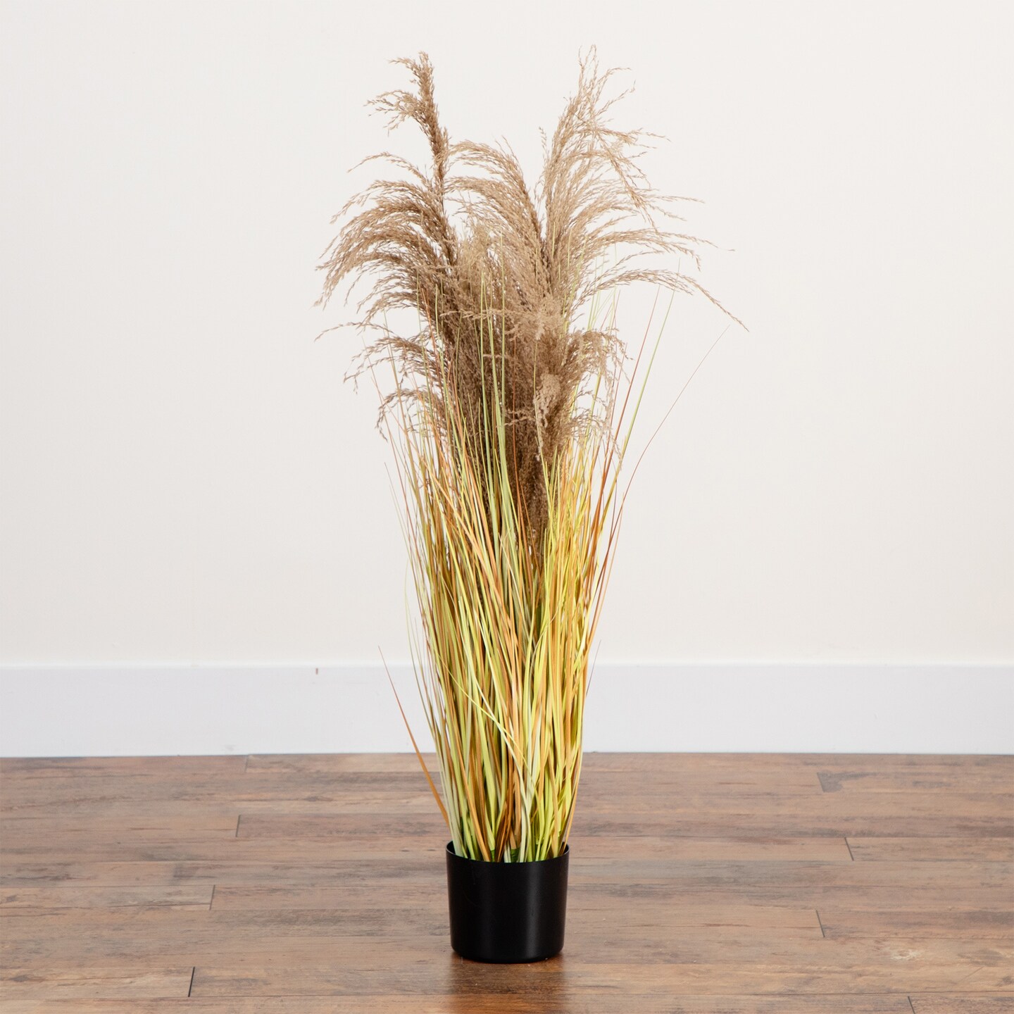 Nearly Natural Dried Pampas Grass Artificial Plant with Planter - 4&#x27;