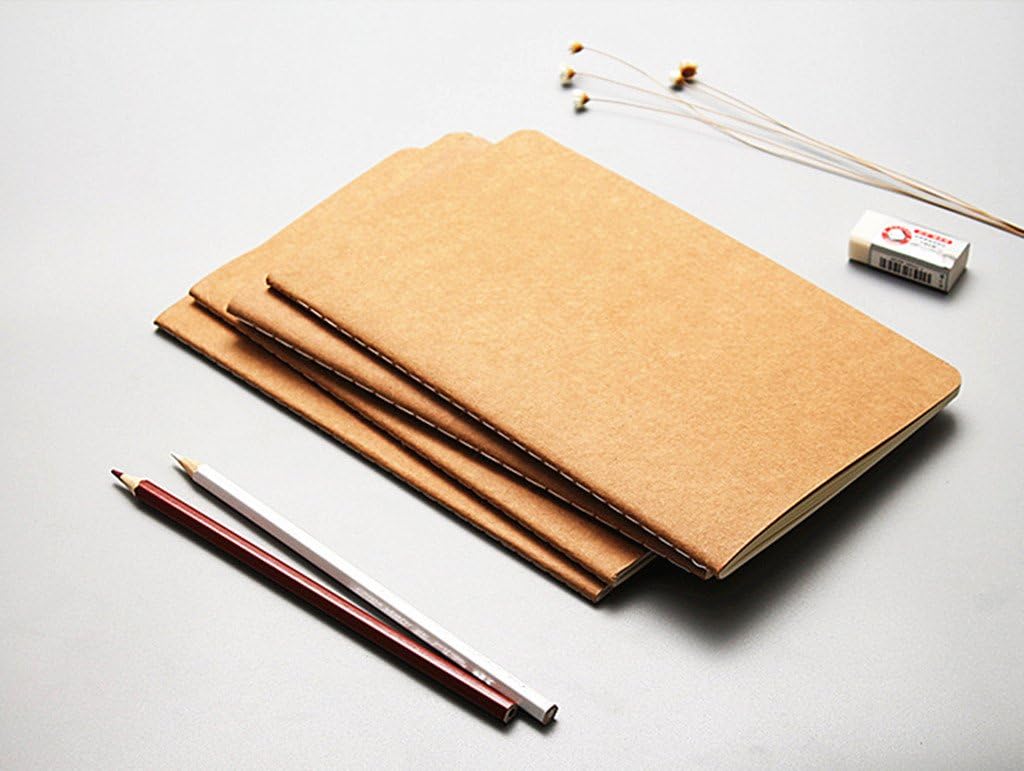 6 pack Notebook Brown Softcover Thread-bound Notebook Journal Diary Memo Notepad