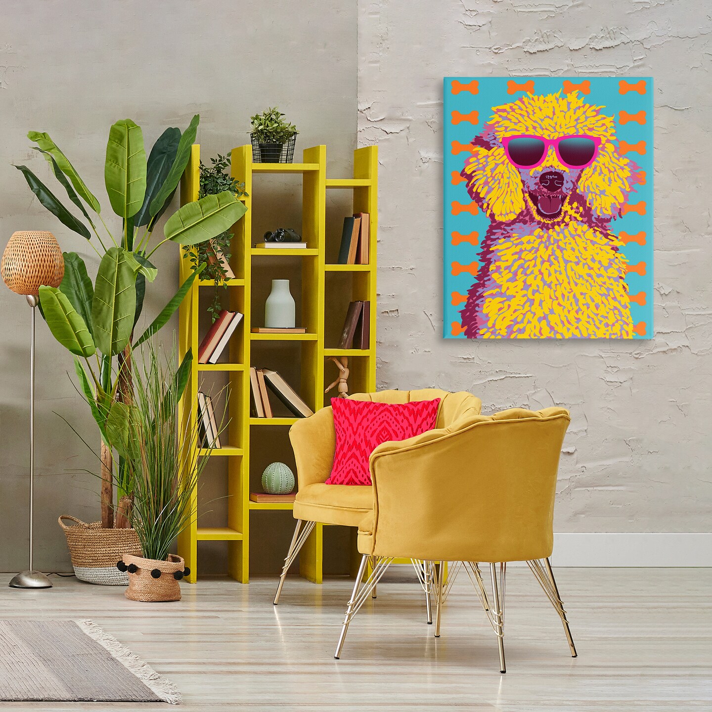 Stupell Industries Retro Pop Poodle Canvas Design by Marcus Prime