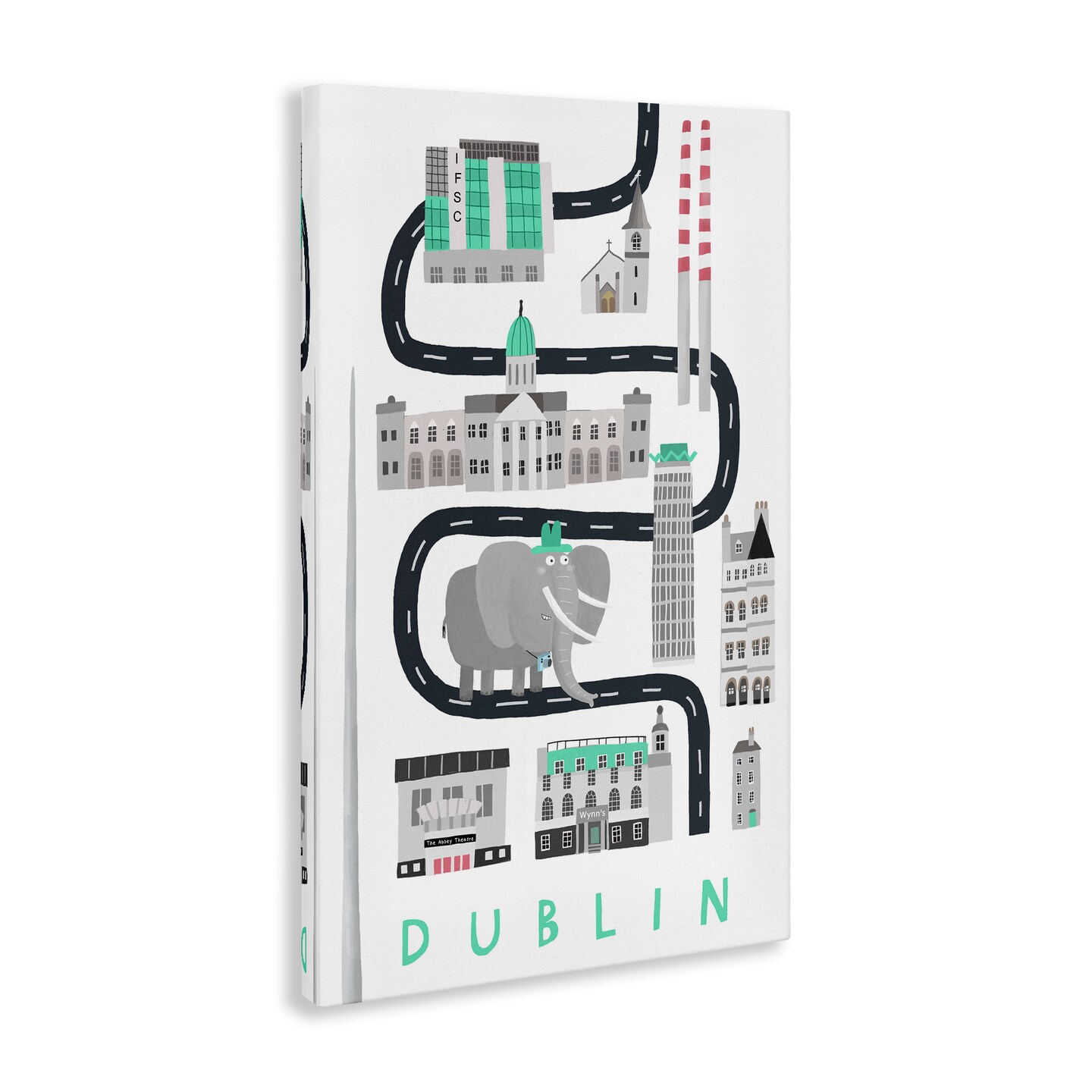 Stupell Industries Dublin Whimsical Travel City Canvas Design by Carla Daly