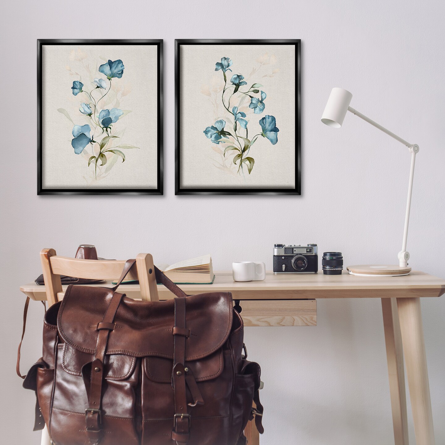 Stupell Industries Blue Botanical Herbs 2pc Floating Frame Set Design by Susan Jill