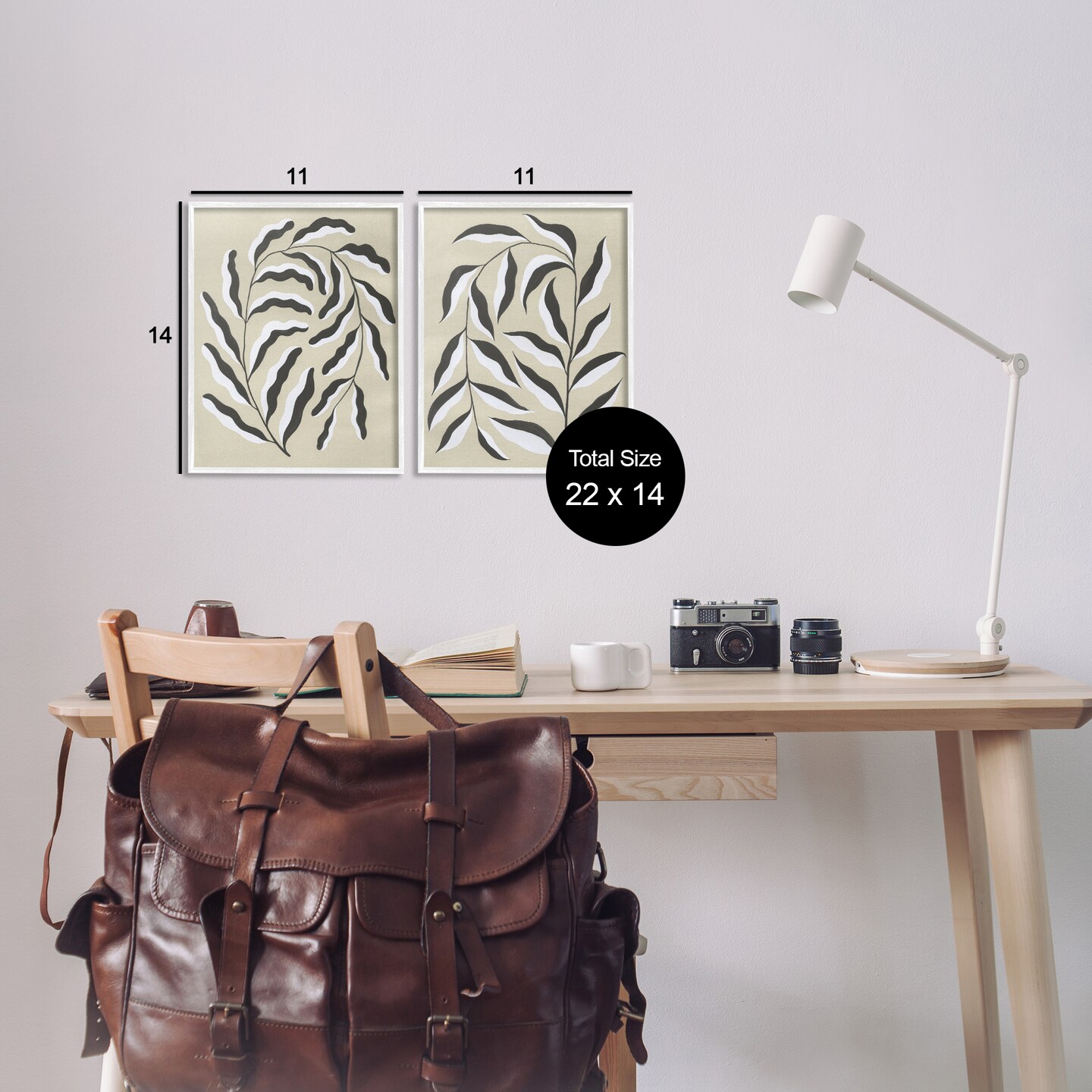 Stupell Industries Midcentury Mod Botanicals 2pc Framed Giclee Set Design by Grace Popp