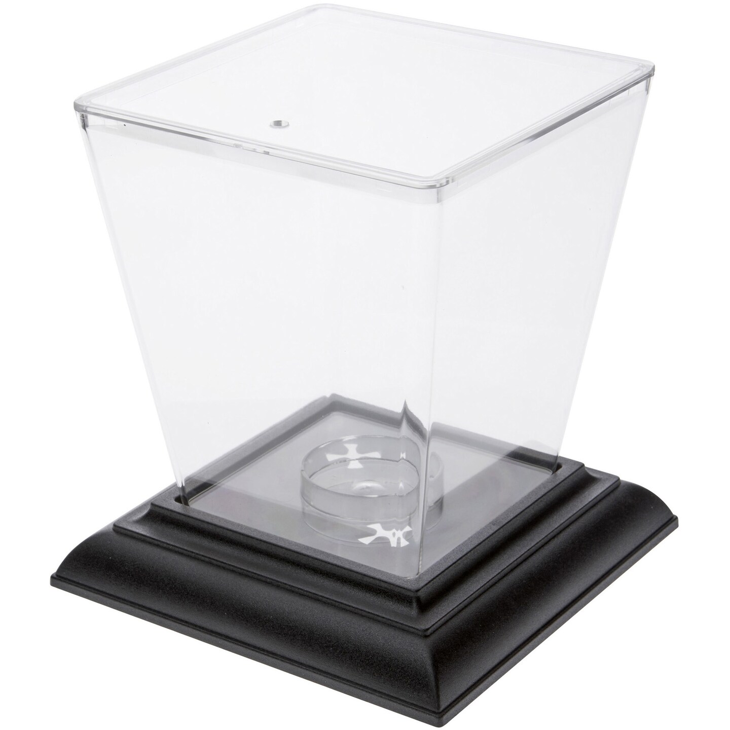 Pioneer Plastics AB1C Clear Plastic Desktop Aquarium with Base, 5.375" W x 5.375" D x 6" H