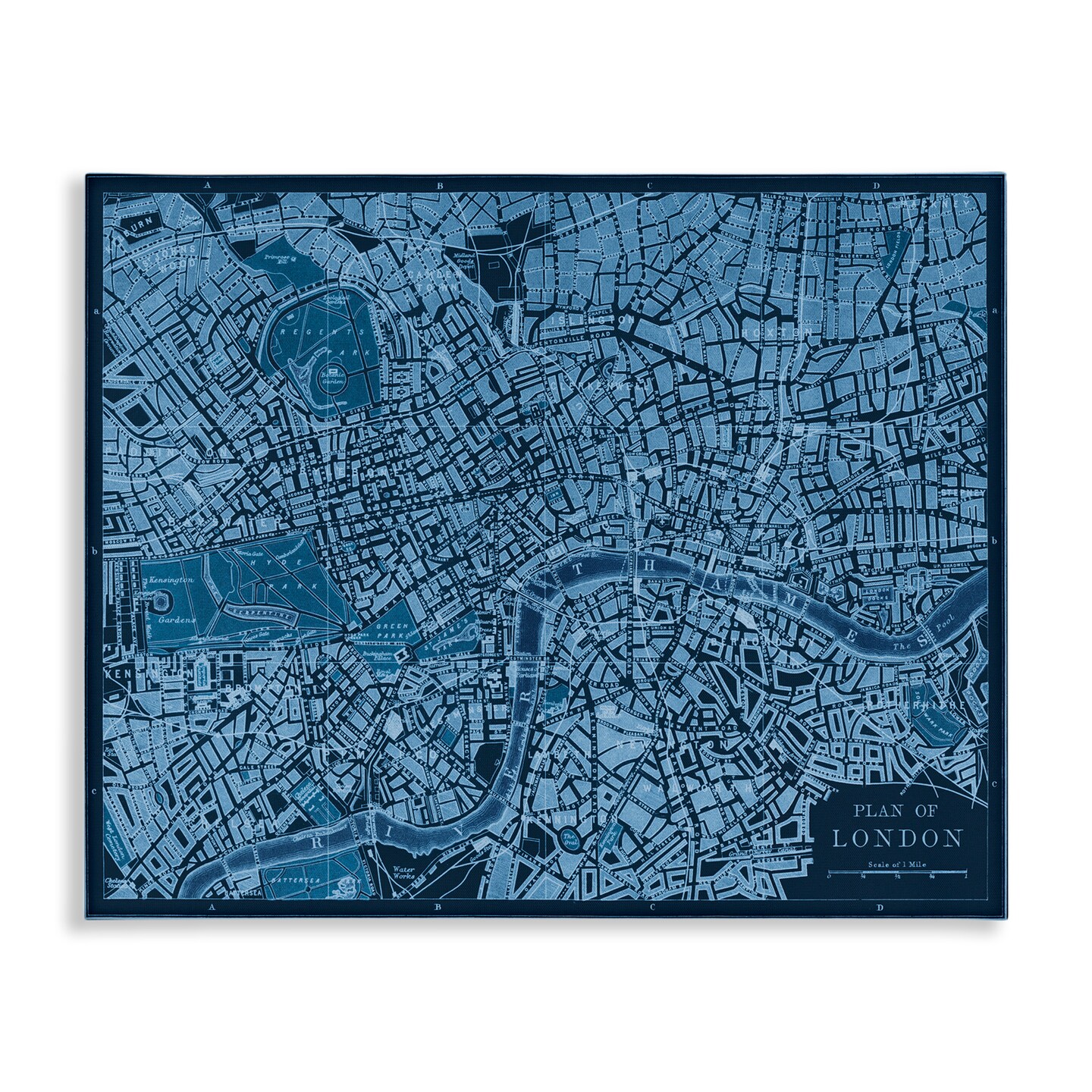Stupell Industries Blue Detailed London Map Canvas Design by Phillipa ...
