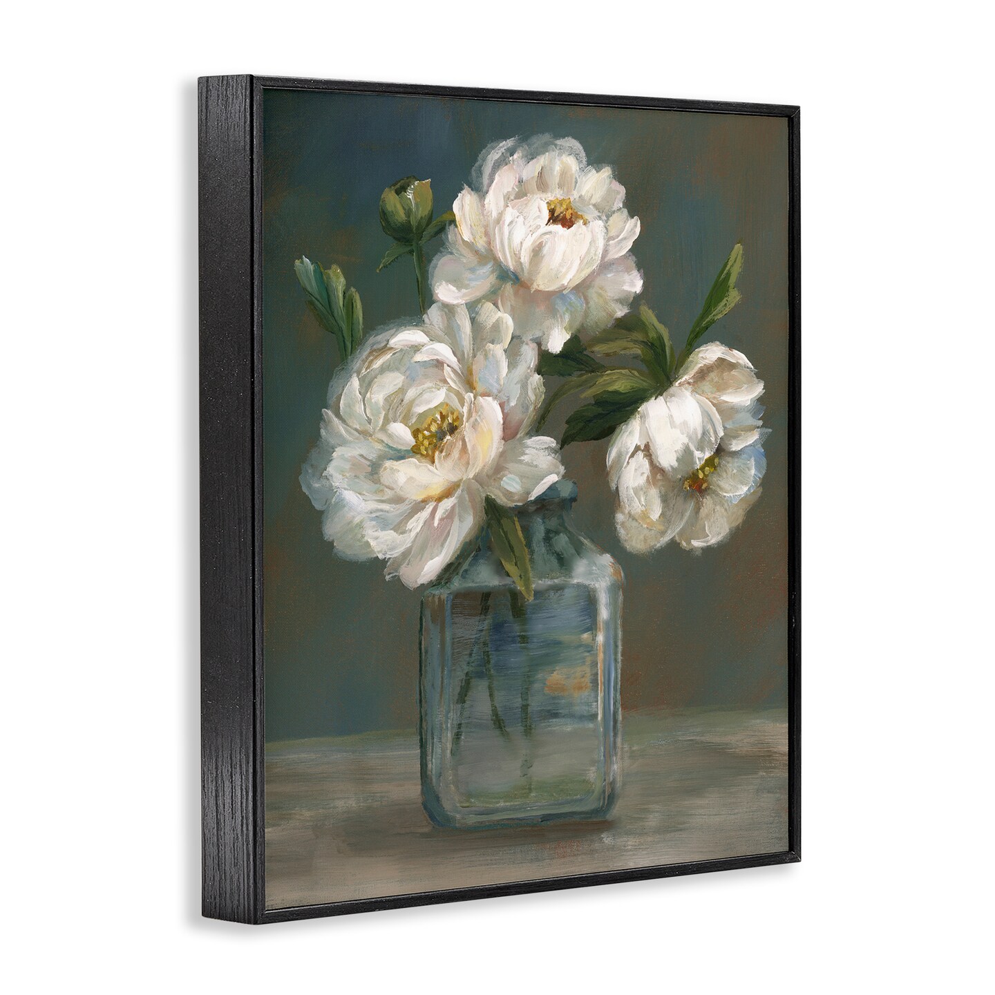 Stupell Industries Traditional White Flower Trio Framed Giclee Design by Nan