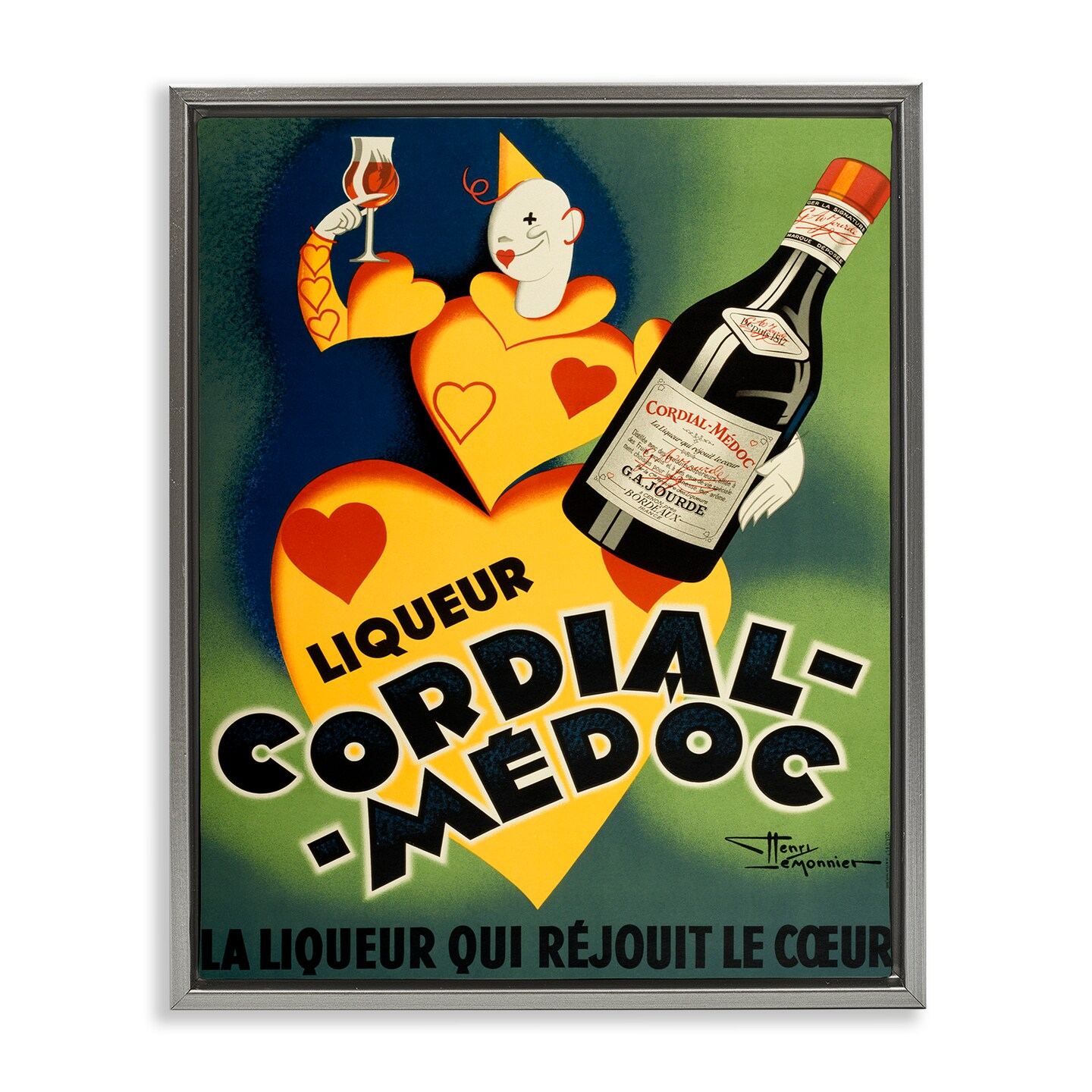 Stupell Industries Retro Vintage Wine Advertisement Floating Frame Design by Marcus Jules