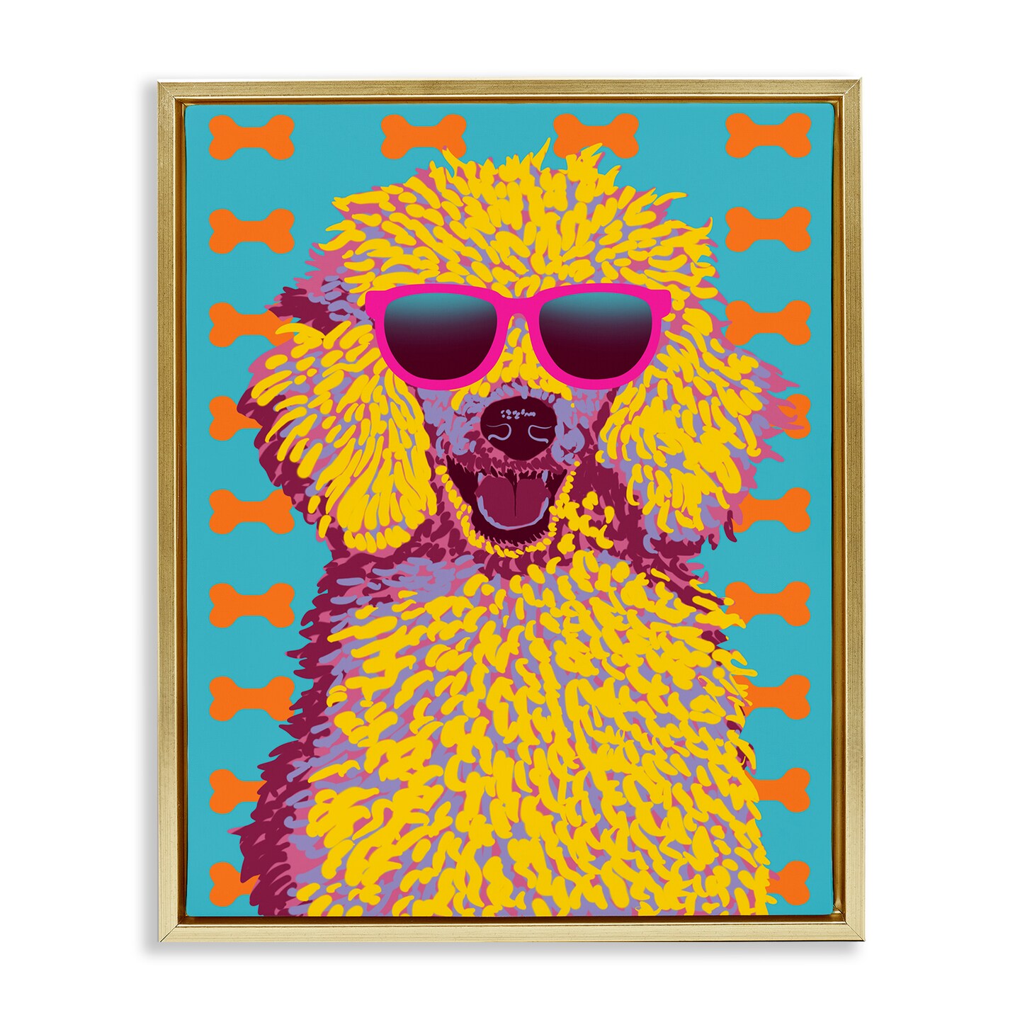 Stupell Industries Retro Pop Poodle Floating Frame Design by Marcus Prime