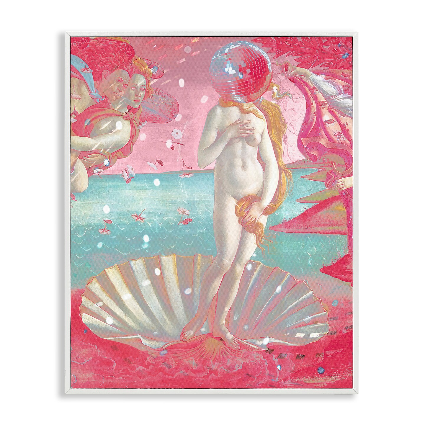 Stupell Industries Chromatic Disco Venus &#x26; Clamshell Framed Giclee Design by Lil&#x27; Rue