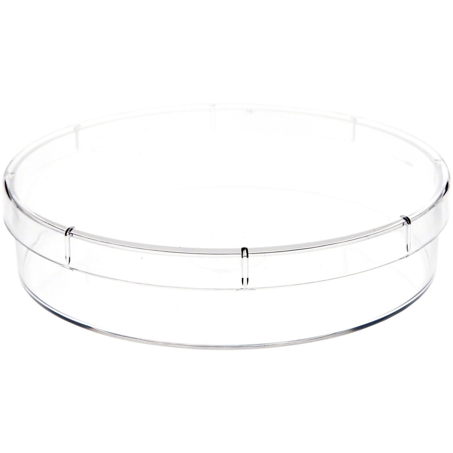 Pioneer Plastics 053C Clear Round Petri Dish Plastic Container, 4.6875&#x22; W x 1&#x22; H
