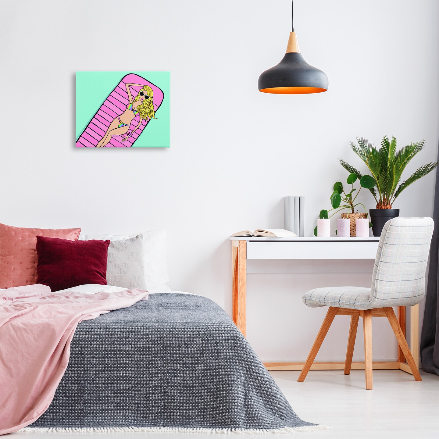 Stupell Industries Trendy Girl on Pool Float Canvas Design by Katie Conley