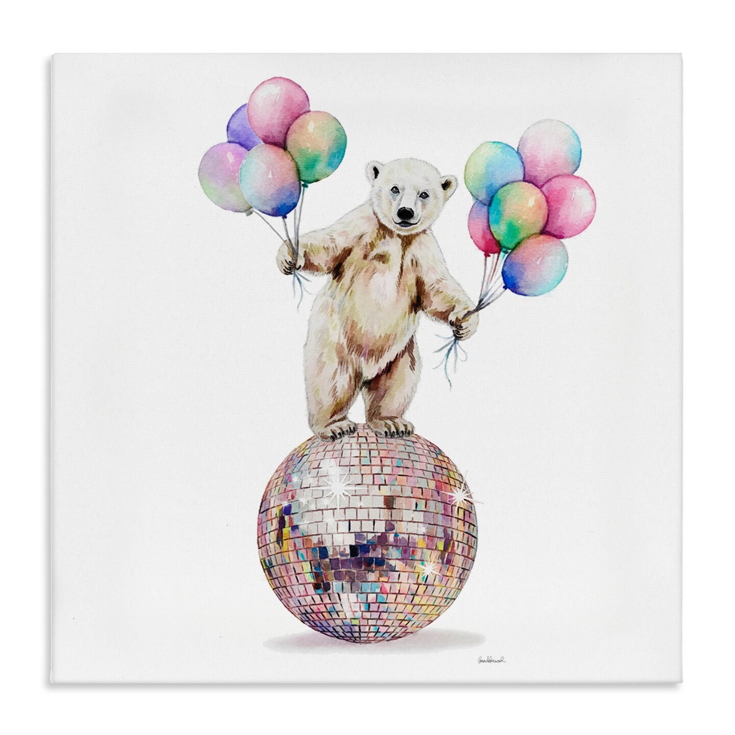 Stupell Industries Polar Bear &#x26; Balloons Canvas Design by Amanda Greenwood