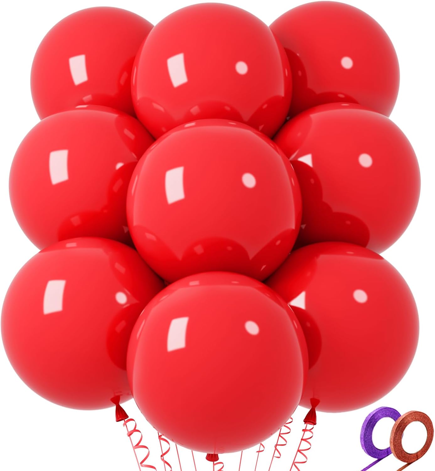 32Pcs Red Big Balloons 18 Inch, Round Large Latex Party Balloons for Birthday Wedding Decorations