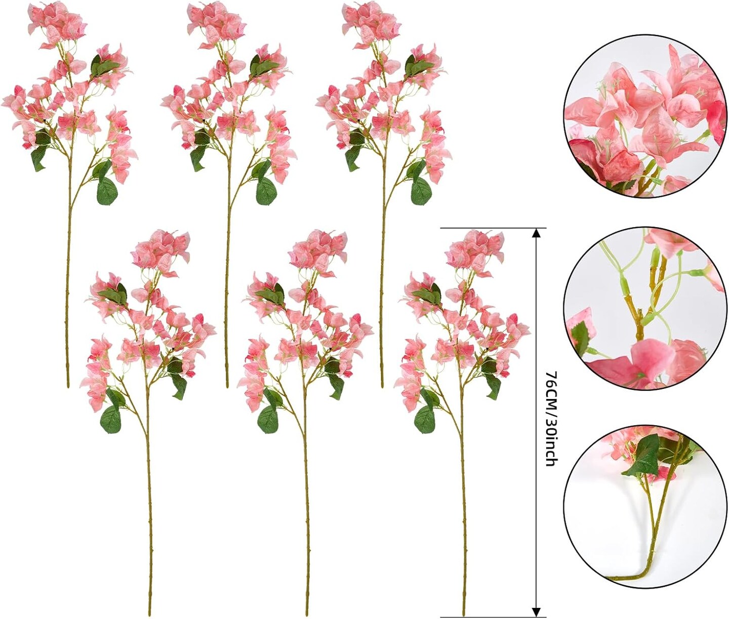 6pcs 30 Inch Silk Bougainvillea Artificial Flowers
