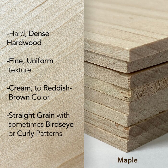 Solid Hardwood 6x19 inches, 0.13 inches, 1/8 inches, Unfinished or Finished | Basswood, Poplar, Mahogany, Walnut, Cherry, Maple, Cedar