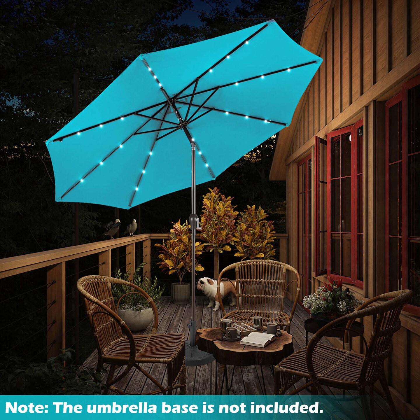 100 uv protected patio umbrella Rectangular Patio Umbrella With Crank Tilt, Polyester UV-Resistant Canopy