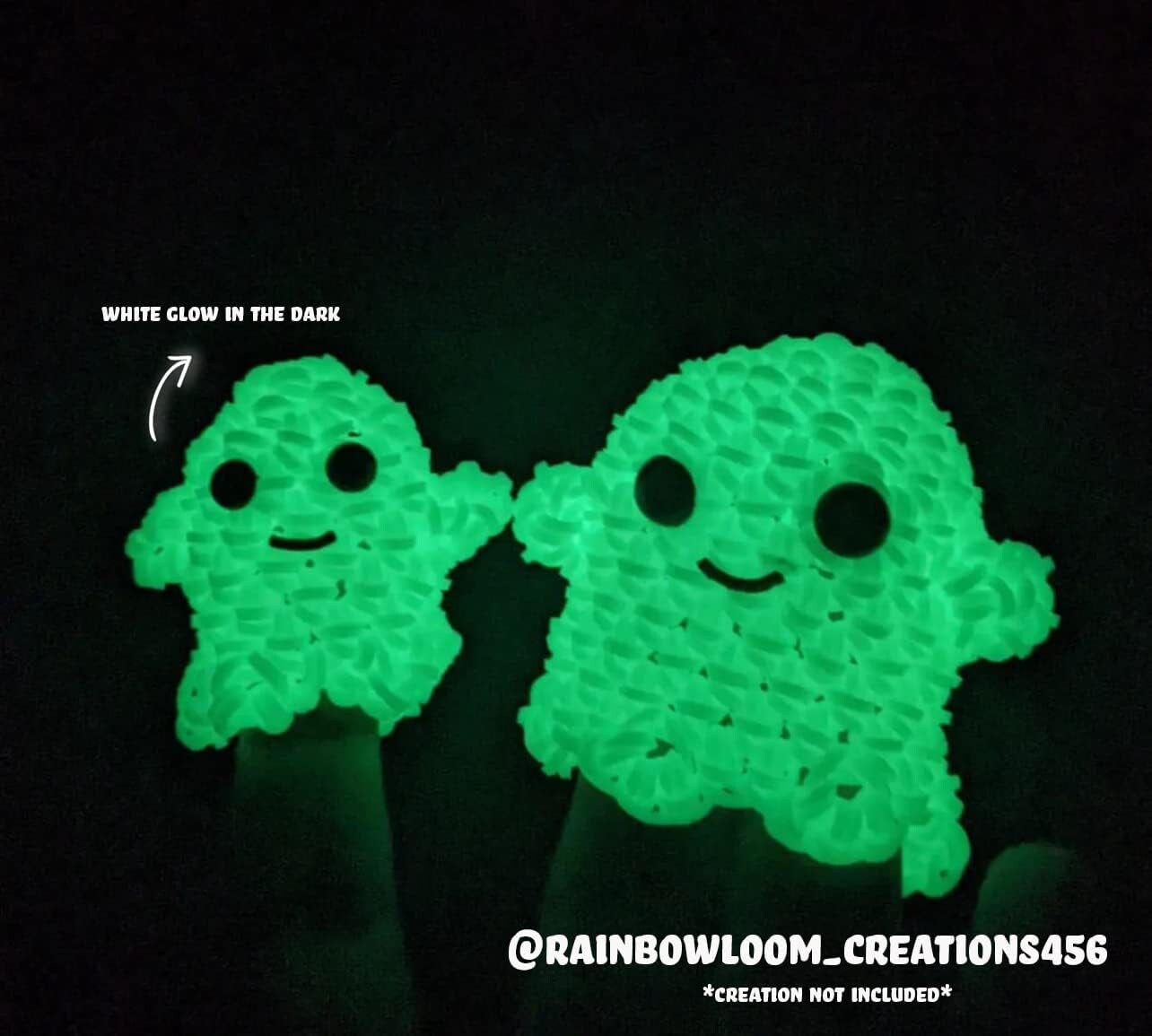 &#xAE; GLOW in the Dark Collection: White Rubber Bands with 24 C-Clips (600 Count)