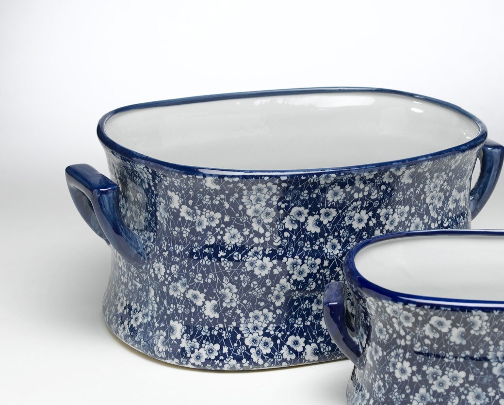 AA Importing 59712 Blue And White Footbath - Thumbnail 4