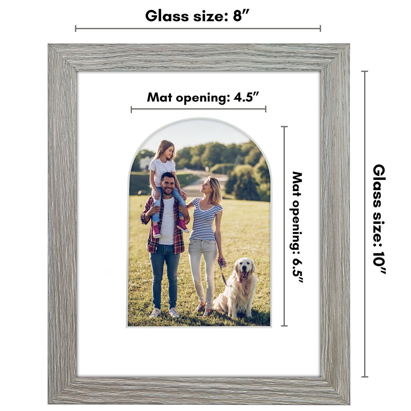 Americanflat Picture Frame with Arch-Shaped Mat - Ideal for Any Room, Living Rooms, Dorm Room
