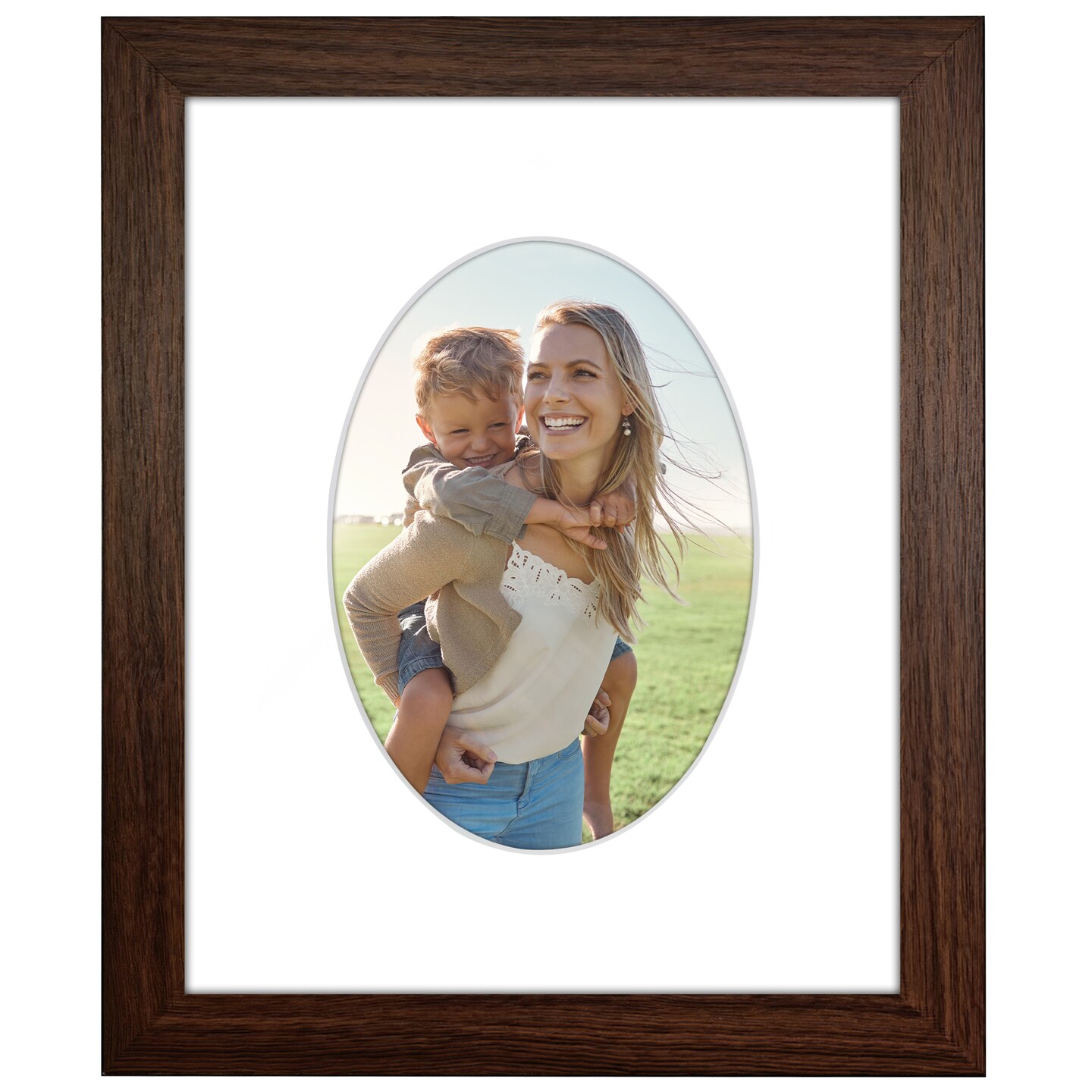Americanflat Picture Frame with Oval-Shaped Mat - Ideal for Any Room, Living Rooms, Dorm Room