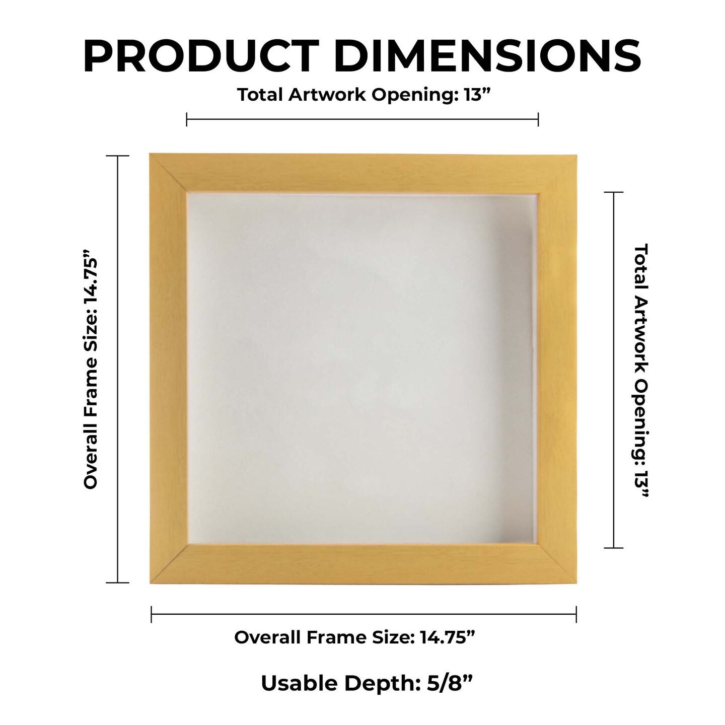 Classic Natural Wood Shadow Box Frame with Acrylic Front - White Suede Backing, 30 Sizes