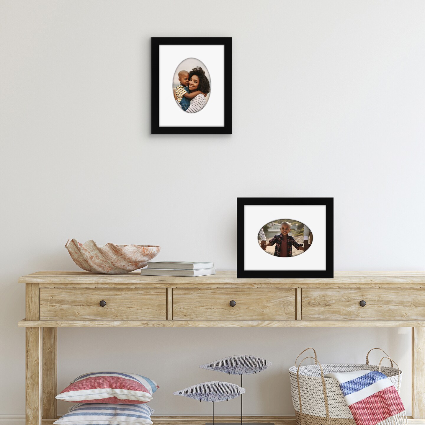 Americanflat Picture Frame with Oval-Shaped Mat - Ideal for Any Room, Living Rooms, Dorm Room