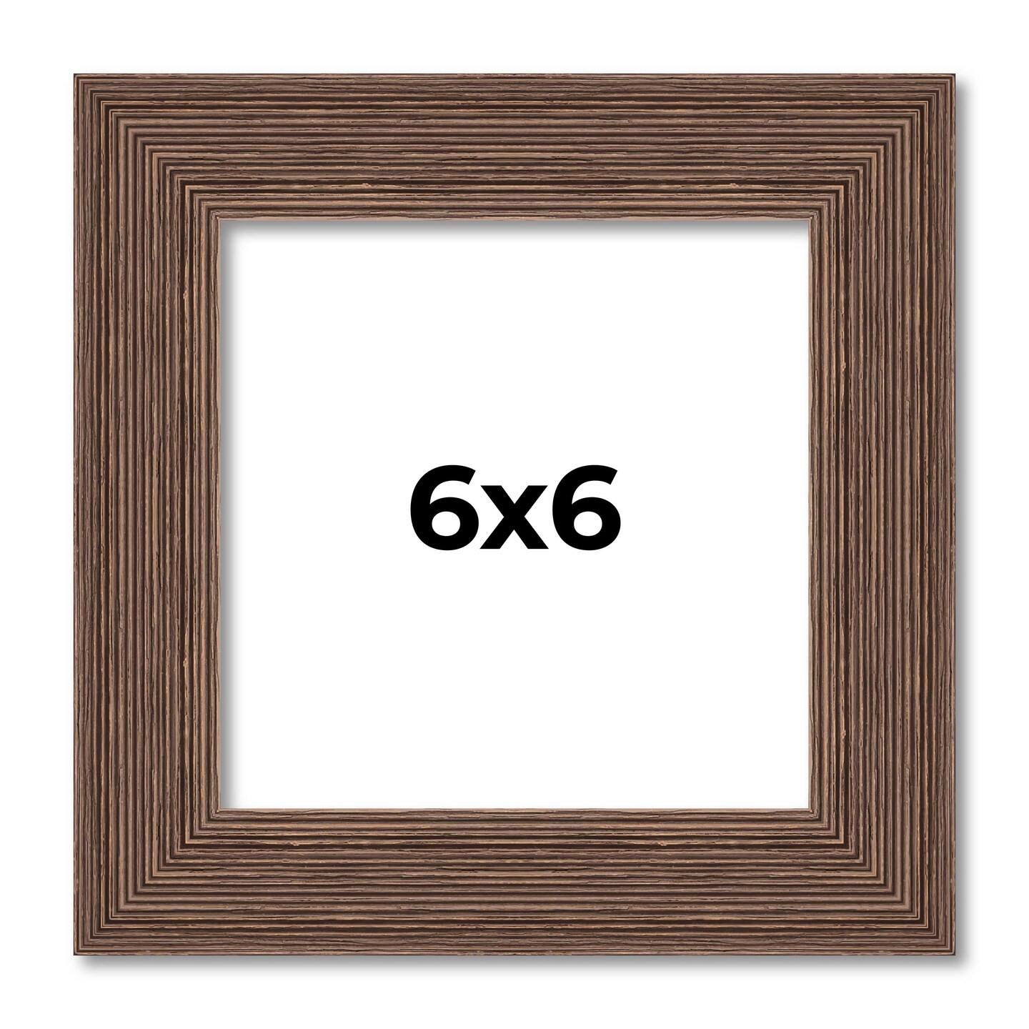 6x6 Wide Barnwood Picture Frame with UV-Resistant Acrylic & Acid Free Backing, Available in 6 Paint Finishes - Grey, Brown, White, and Black