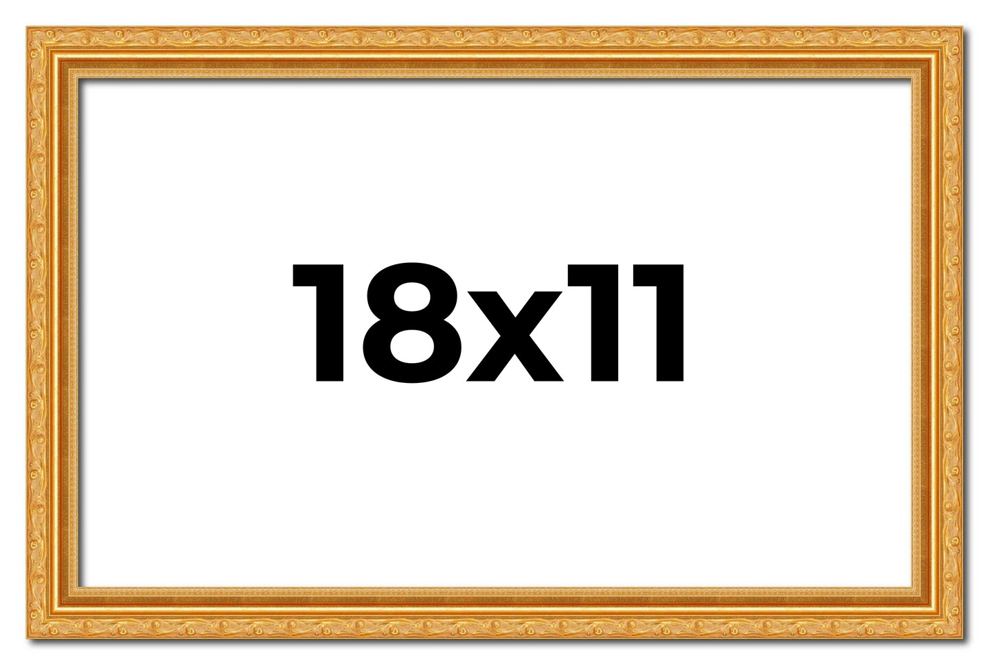 18x11 Solid Wood Antique Picture Frame with UV-Resistant Acrylic & Acid-Free Backing, Available in 4 Finishes: Bronze, Gold, Silver, and Gold with Black