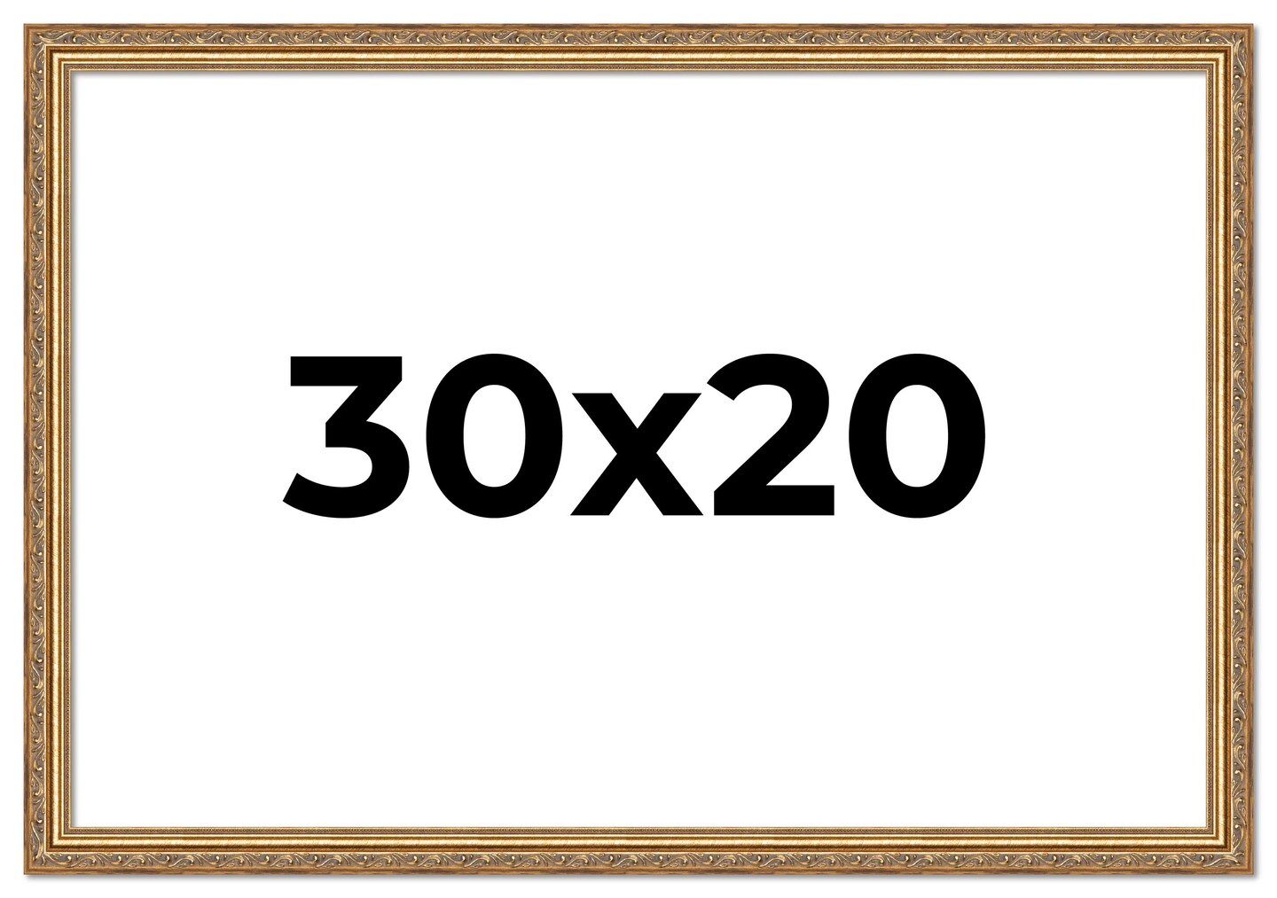 30x20 Solid Wood Antique Picture Frame with UV-Resistant Acrylic & Acid-Free Backing, Available in 4 Finishes: Bronze, Gold, Silver, and Gold with Black