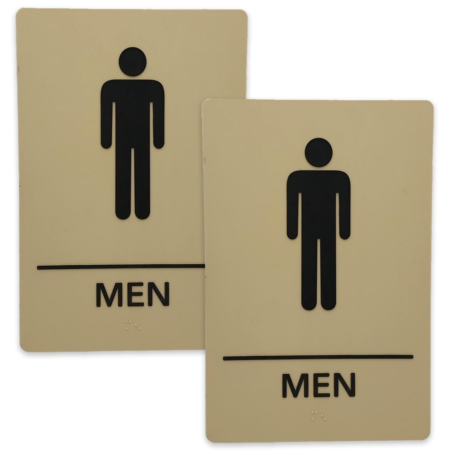 ADA-Compliant Wayfinding Signs – Durable, Non-Glare, Scratch-Resistant & Ready to Install. Featuring Grade 2 Braille & Raised Tactile Text, These Premade Signs Ensure Easy Compliance for Businesses 2 Pack