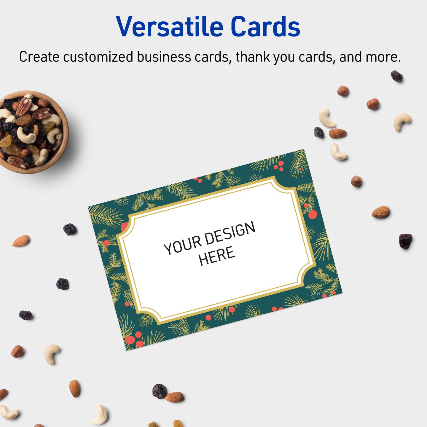 Avery Printable Rectangle Postcards, 4" x 6", Matte White, Pre-printed Teal & Metallic Gold Frame Design, Sure Feed Technology, Laser & Inkjet Compatible, 40 Total