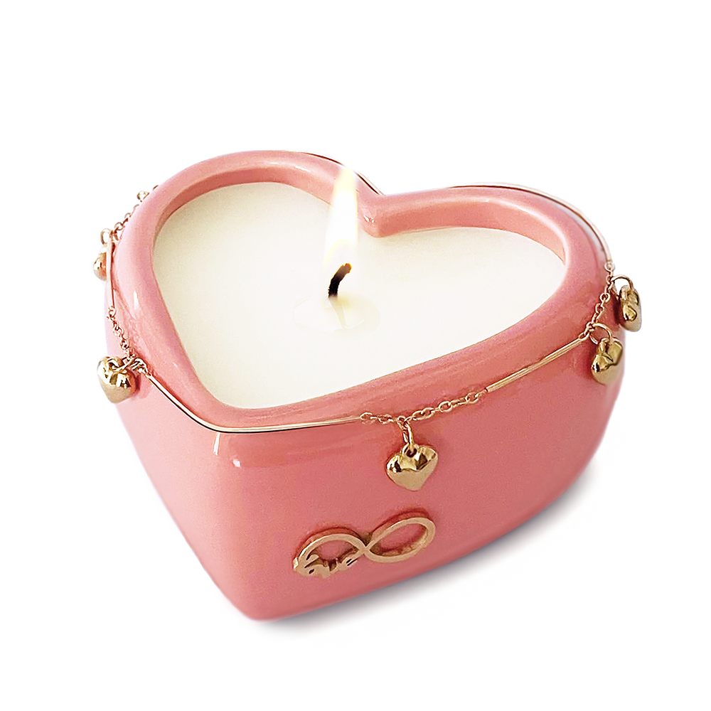 Heart Shaped Eternal Love Candle, Gift with Pendant for Her