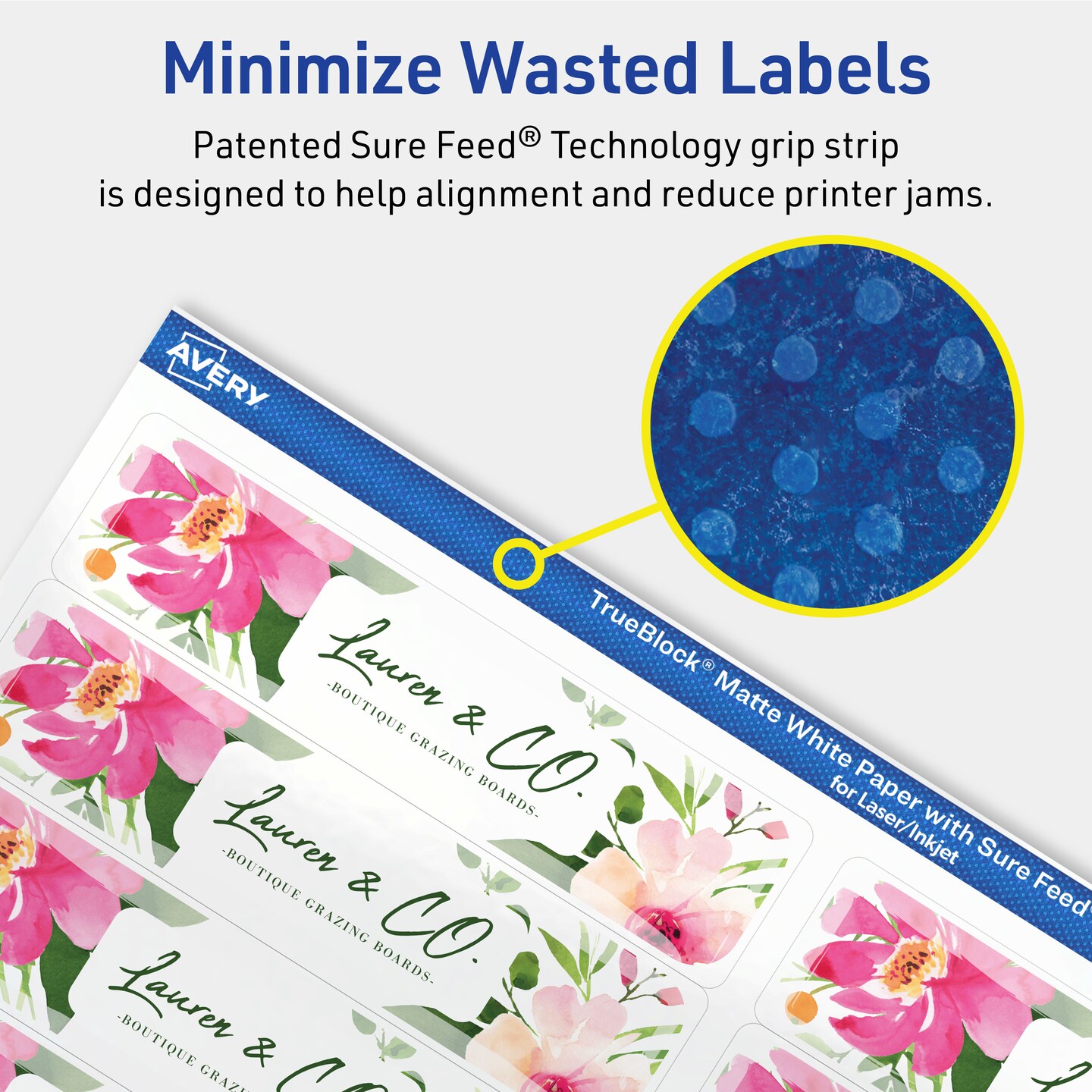 Avery TrueBlock Matte White Paper Labels,  1&#x22; x 4&#x22; Rectangle