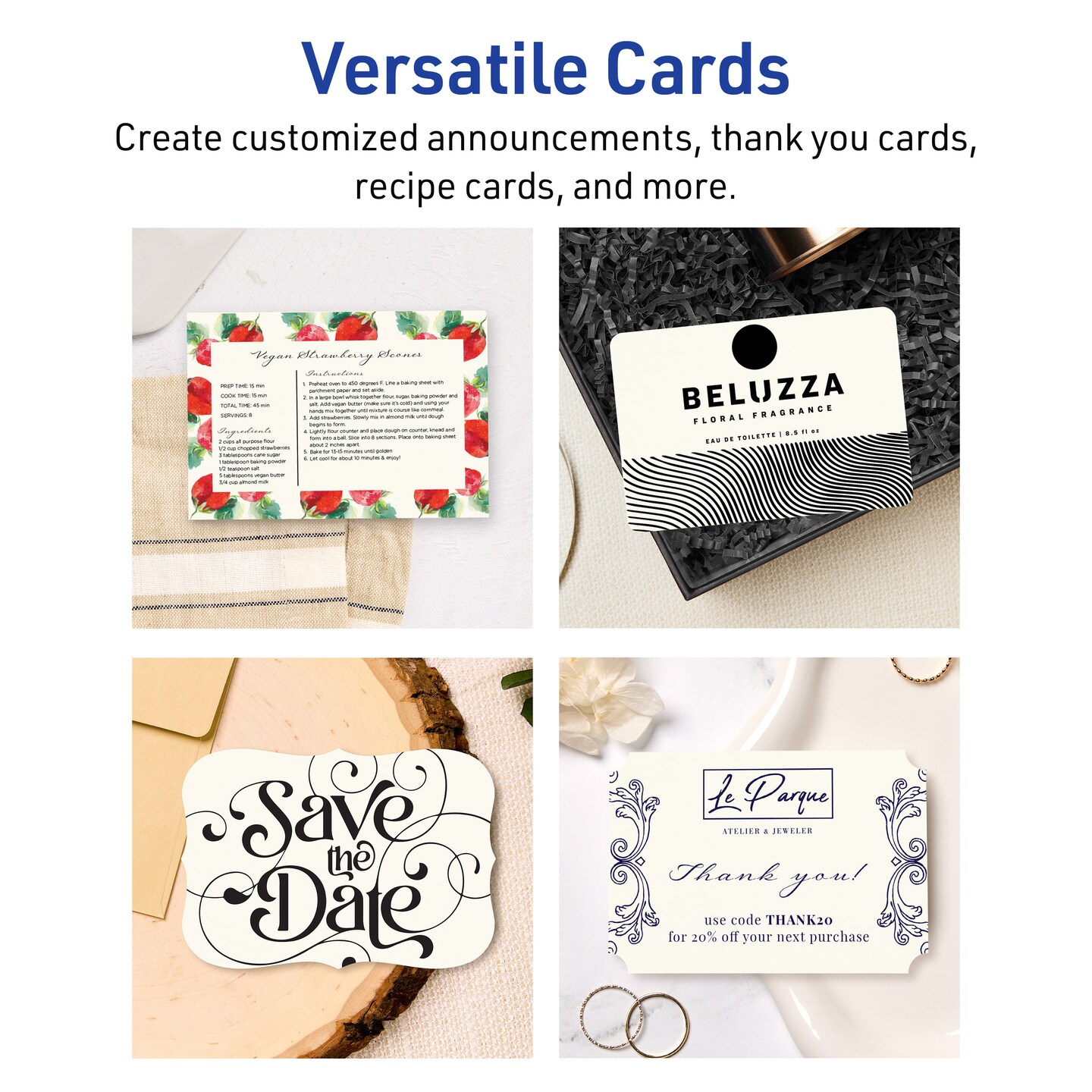 Avery Matte Ivory Postcards, 4&#x22; x 6&#x22; Rectangle