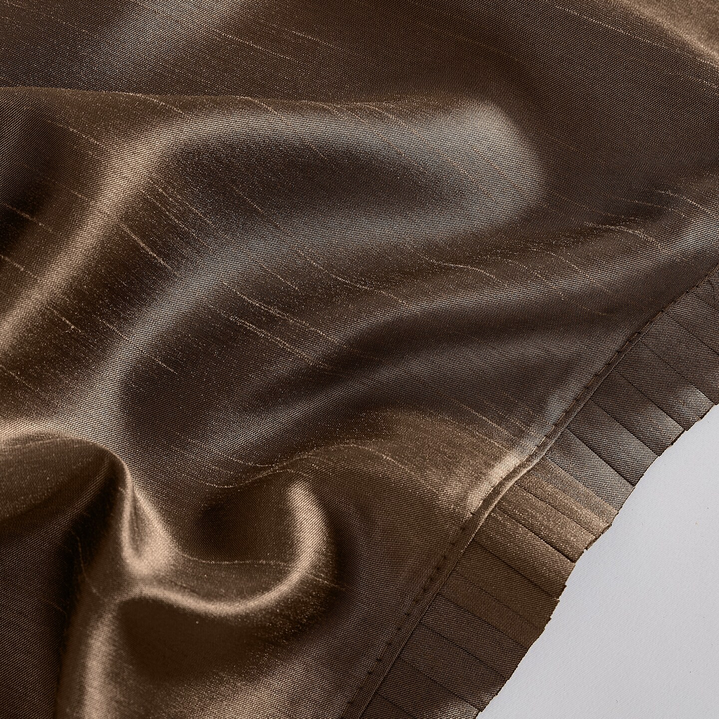 Threadmade Home Versailles Faux Silk Blackout Window Curtain, Chocolate - 52"W x 108"L