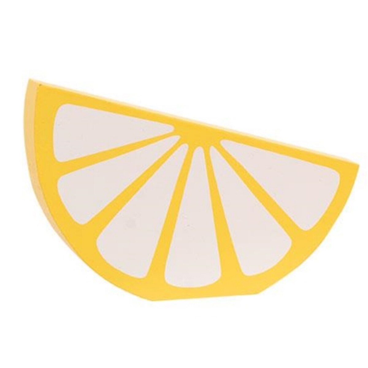 Decorative Lemon Slice Sitter Wooden Bright Yellow Fruit Accent Home Shelf Decor Set Of 4