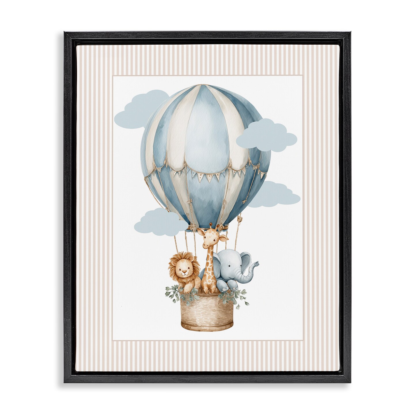Stupell Industries Hot Air Balloon Animals Floating Frame, design by Christine Simpson Art