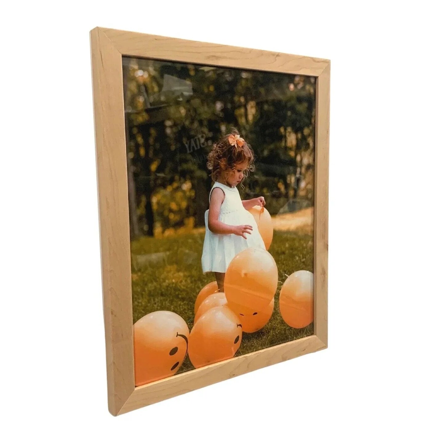 Natural Wood 21x45 Picture Frame Acrylic Glass - Modern Light Wood Frame
