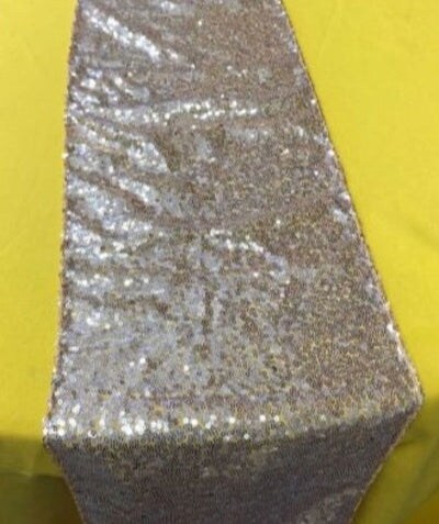 1 Yard Glitz Sequin Table Runner 11 x 96 Inches Sparkling Polyester Linen for Weddings and Events