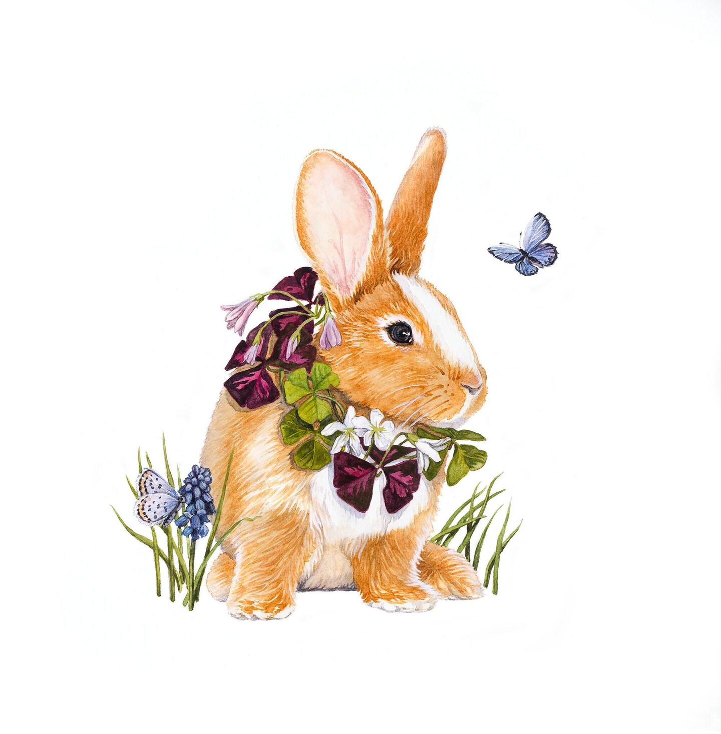 水彩壁絵watercolor“The Chilling Bunny Bunny” 水彩壁絵watercolor“The Chilling Bunny Bunny” 絵画