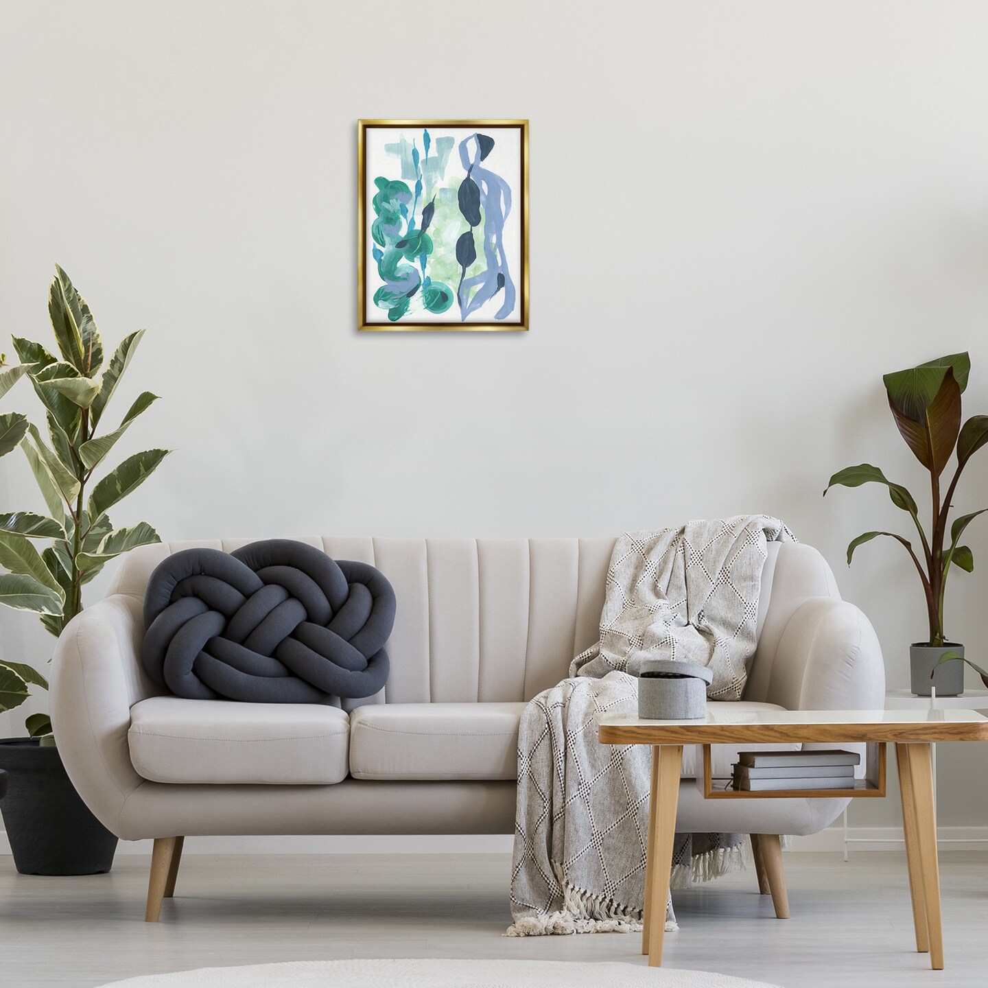Stupell Industries Vegetative Paint Shapes Framed Floater Canvas Wall Art Design by June Erica Vess