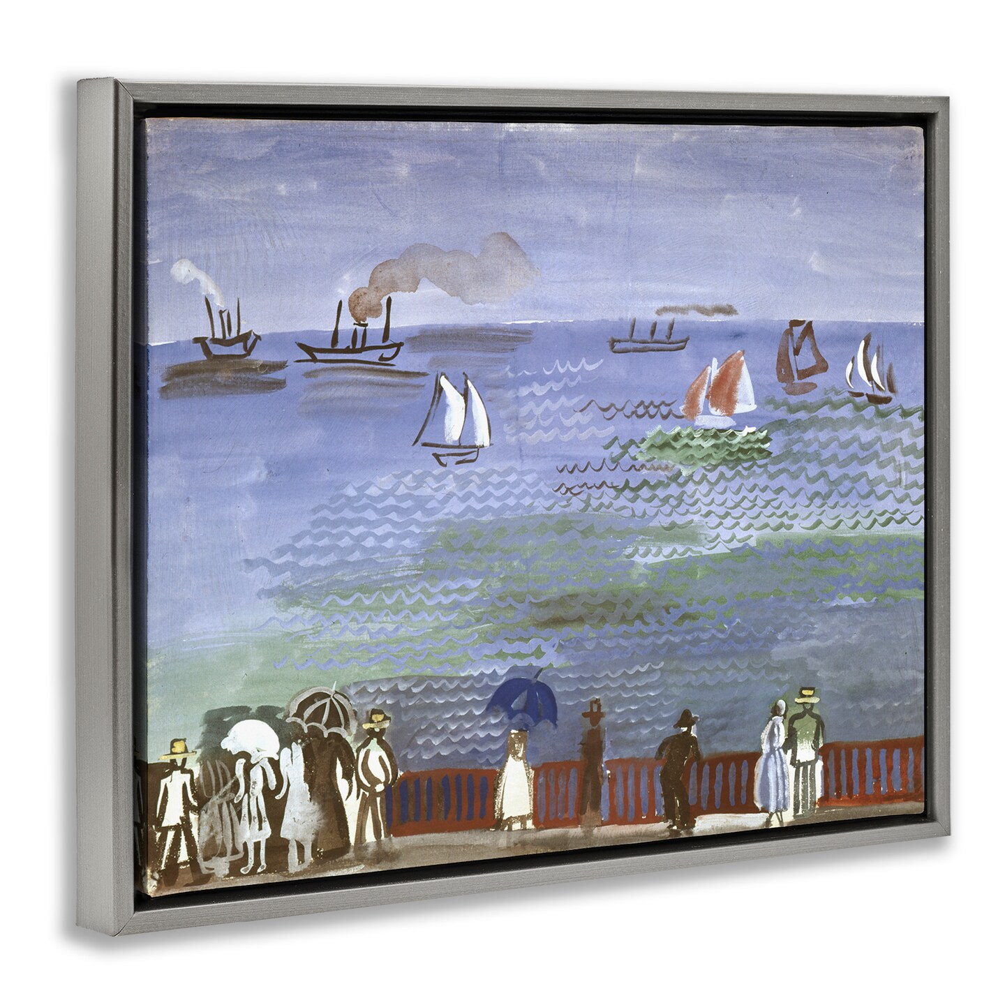 Stupell Industries Classic Raoul Dufy Nautical Scene Framed Floater Canvas Wall Art Design by one1000paintings