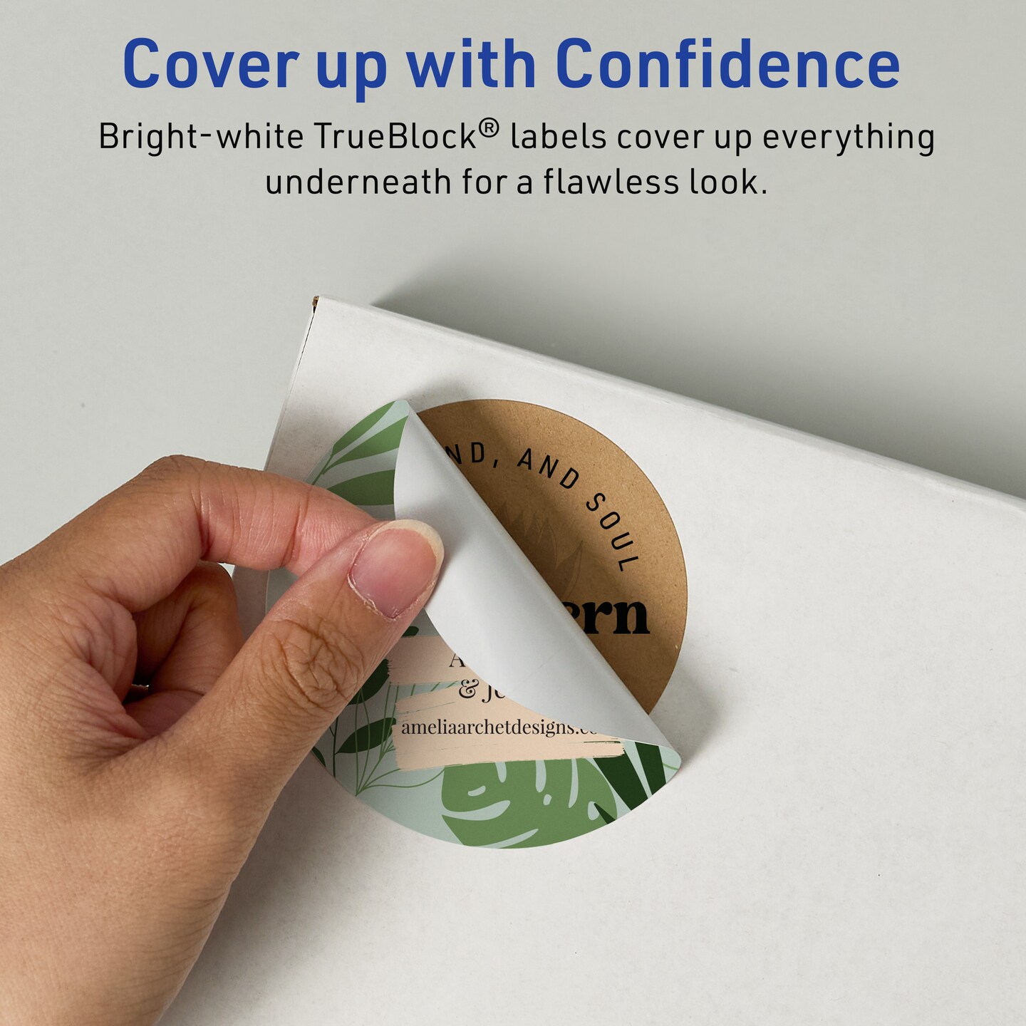 Avery TrueBlock Matte White Paper Labels,  2-1/2&#x22; diameter Round