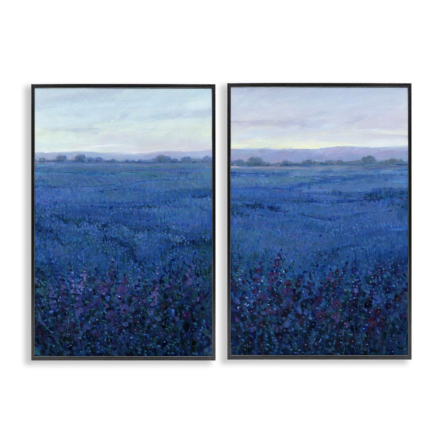 Stupell Industries Flowering Field Purple Haze 2 pc Framed Giclee Wall Art Set Design by Tim Otoole