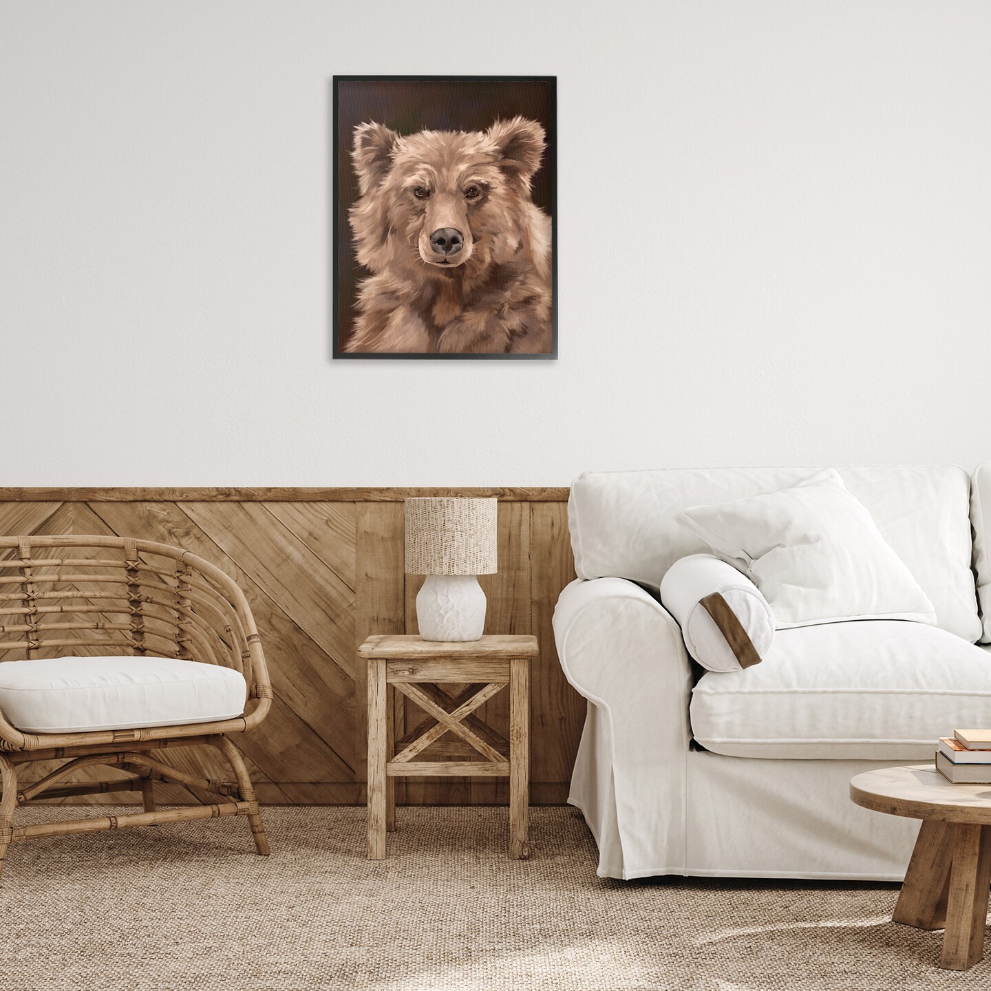 Stupell Industries Fluffy Bear Cub Framed Giclee Wall Art Design by Cat Thurman Designs