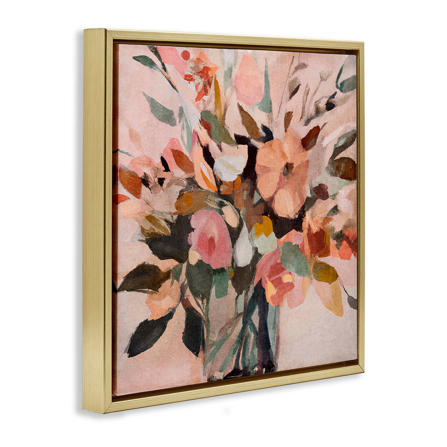 Stupell Industries Blush Abstract Bouquet Framed Floater Canvas Wall Art Design by Sasha