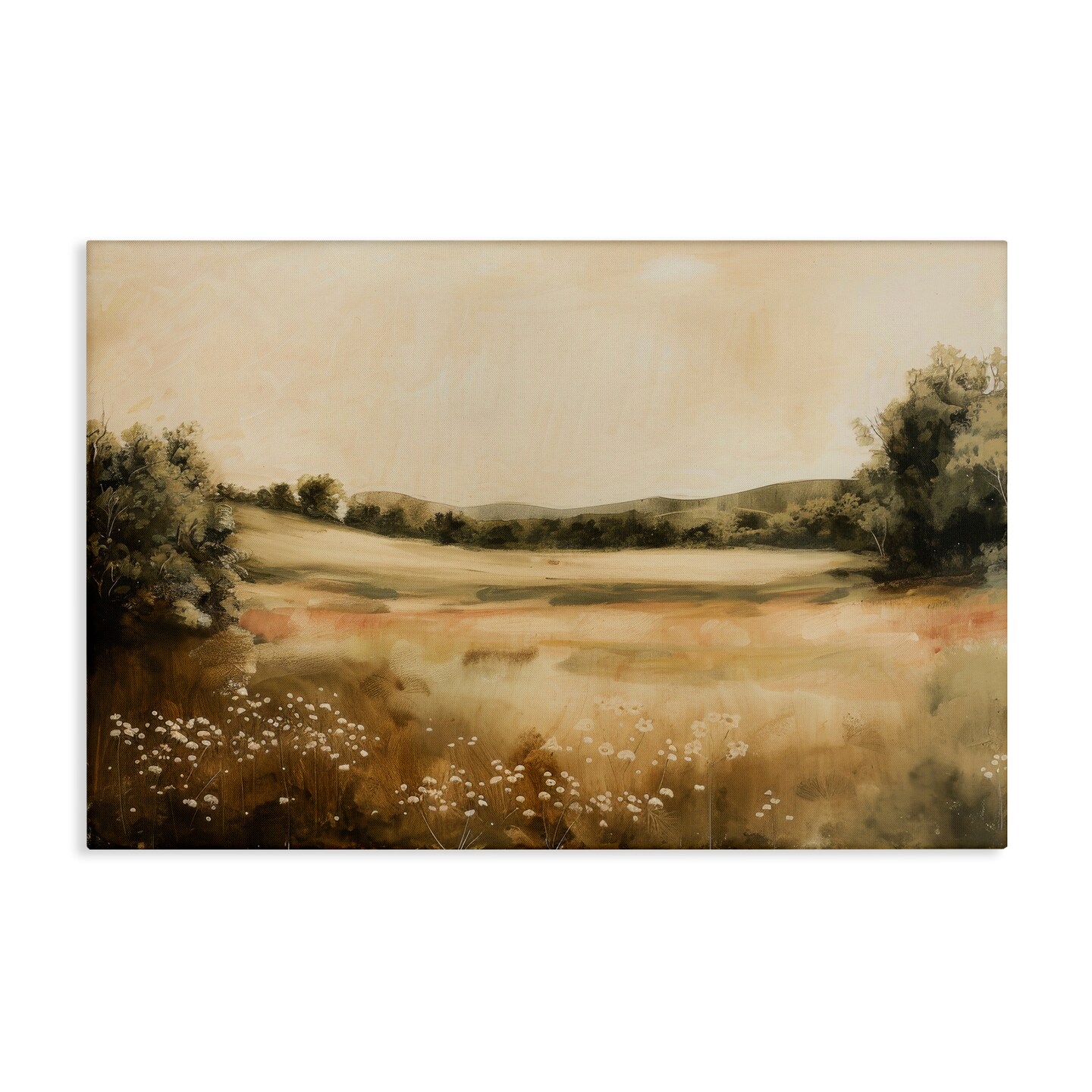 Stupell Industries Neutral Meadow Landscape Canvas Wall Art Design by Lazar Studio