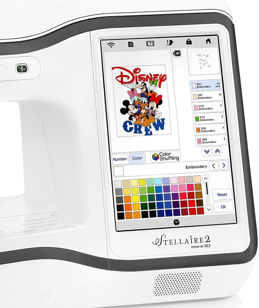 Brother Stellaire Innov-ís XE2 Embroidery Machine, 14" x 9.5" Field Size - Includes BES Lettering Software + Brother Best 100 Embroidery Thread Kit + Magnetic SAMF300 Hoop + Embroidery Magic Video