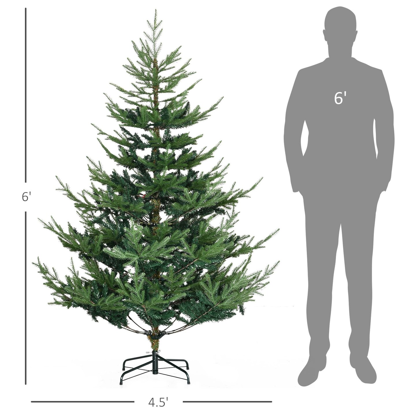 Edge Collections - 6' - Green - Lush Nordic Pine Artificial Christmas Tree for Indoor Decor - 1 Piece
